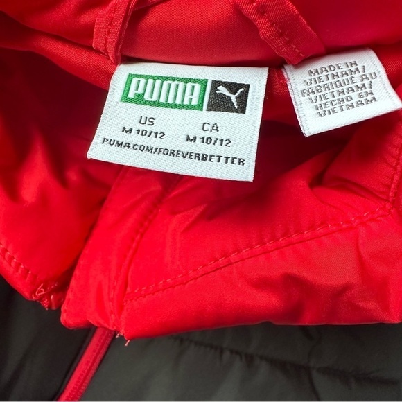 PUMA Boys Black and Red Puffer Vest Size M (10/12) NWOT - Picture 5 of 10